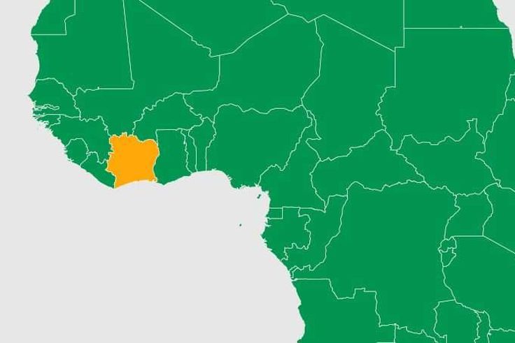 La Côte d'Ivoire sur la carte de l'Afrique