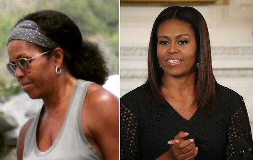 Michelle Obama aperçue avec ses cheveux naturels - The Daily Mail