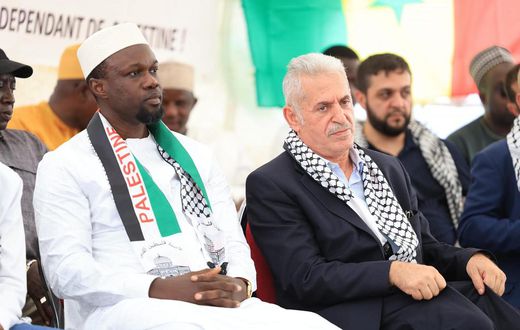 ousmane sonko à la manifestation Palestine