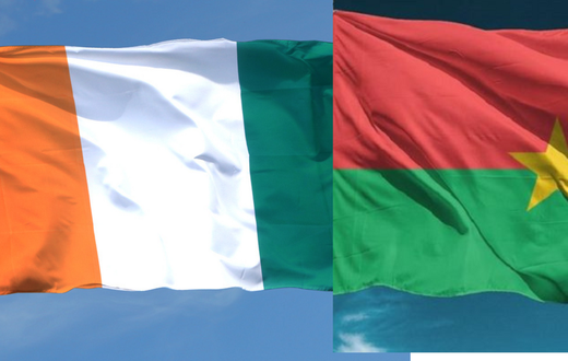 Les drapeaux ivoirien et burkinabé