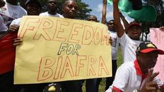 Des Nigérians du Biafra manifestent dans le quartier Biafra d’Abidjan