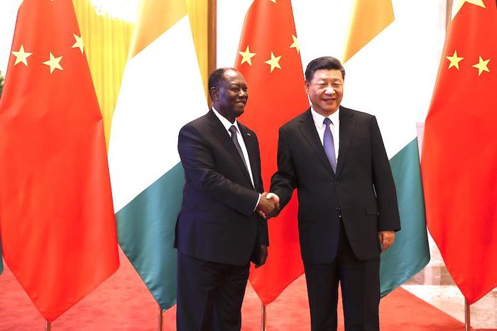 Alassane Ouattara et Xi Jinping / Photo de Financial Afrik