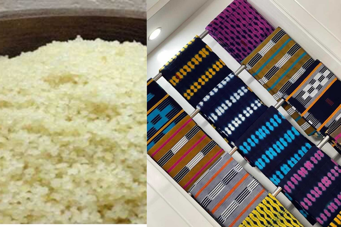 L'attiéké et le pagne baoulé