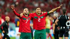 Morocco's Hakim Ziyech and Achraf Hakimi.Getty/Quality Sport Images