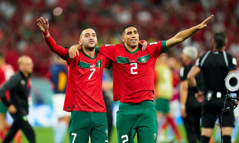 Morocco's Hakim Ziyech and Achraf Hakimi.Getty/Quality Sport Images