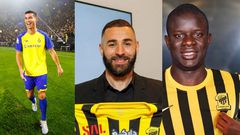 Cristiano Ronaldo, Karim Benzema et N'golo Kanté
