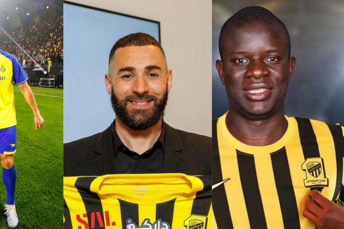 Cristiano Ronaldo, Karim Benzema et N'golo Kanté