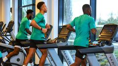 Les joueurs à l'entrainement