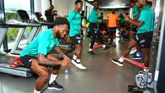 Les joueurs à l'entrainement