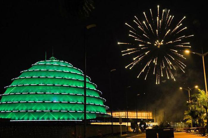 City fireworks have always burst spectacularly over the multi-coloured dome of the Kigali Convention Centre