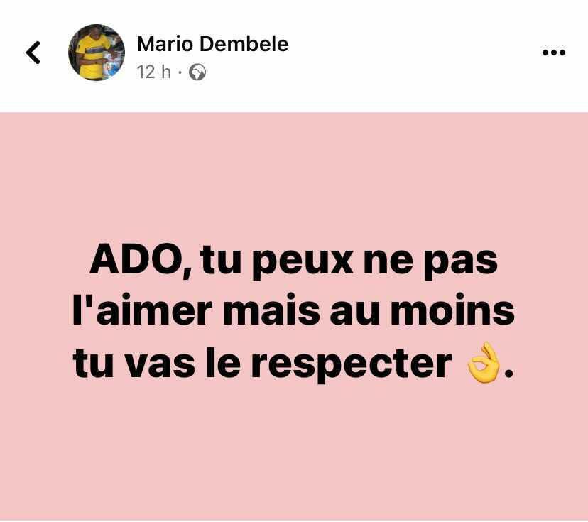 Les réactions des internautes sur le discours de ADO/Mario Dembele
