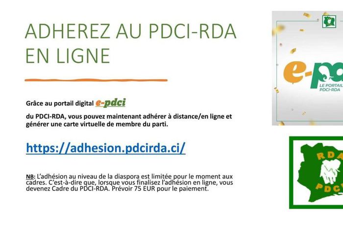 À la veille de 2025, le PDCI-RDA innove avec l'inscription en ligne