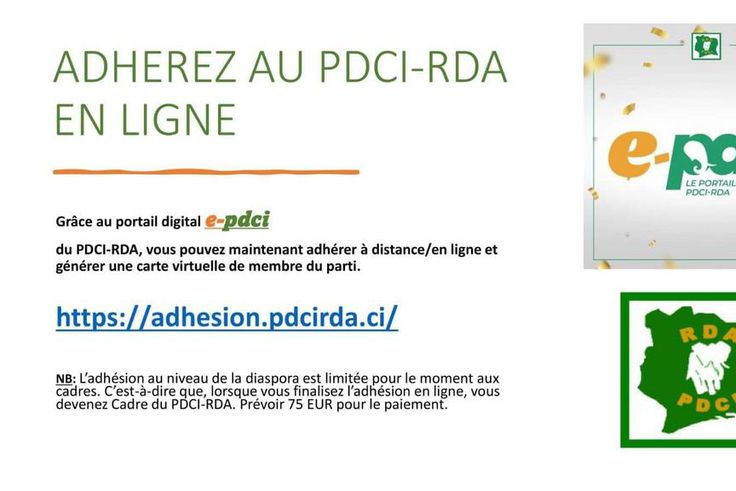 À la veille de 2025, le PDCI-RDA innove avec l'inscription en ligne