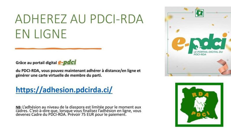 À la veille de 2025, le PDCI-RDA innove avec l'inscription en ligne