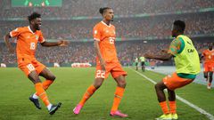 Sebastien Haller après son but face à la RD Congo