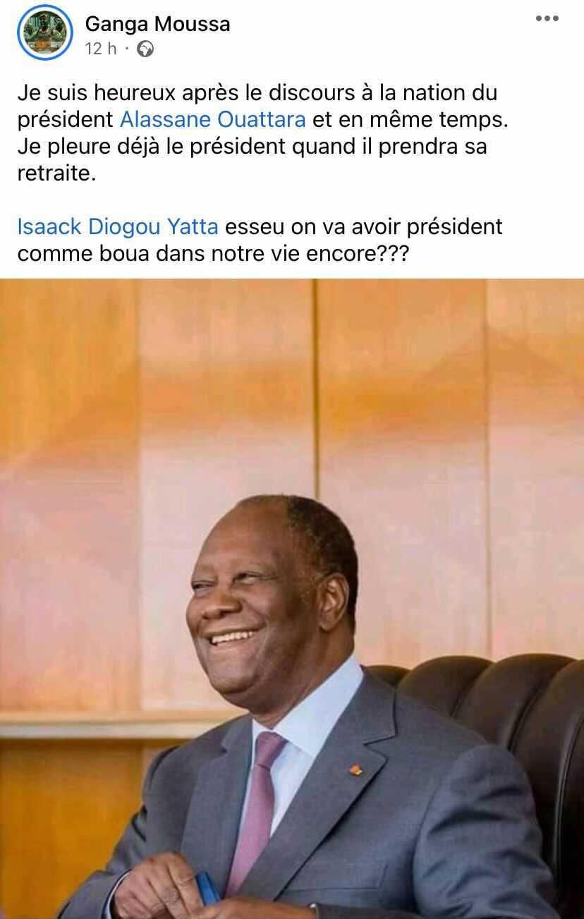 Les réactions des internautes sur le discours de ADO/Ganga Moussa