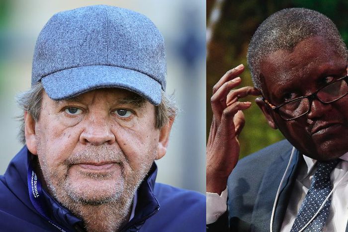 L-R: Johan Rupert and Aliko Dangote. [Getty Images]