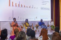 De gauche à droite : Vanessa Moayé N’Guessan, Lisette Ebagnyni Vié, Ghislaine Atta et Rayanna Assi lors de la 3e édition de Bold Conversations Abidjan