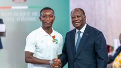 Max Gradel et le Président Alassane Ouattara