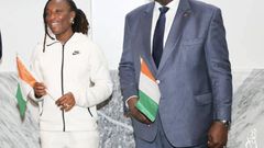 Marie Josée Ta Lou et le Premier Ministre Beugré Mambé