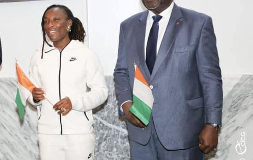 Marie Josée Ta Lou et le Premier Ministre Beugré Mambé