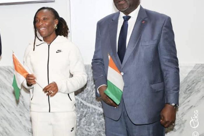Marie Josée Ta Lou et le Premier Ministre Beugré Mambé