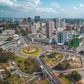 Vue aérienne du quartier d’affaires du Plateau, à Abidjan