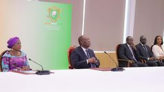 Le Président ivoirien, S.E.M. Alassane Ouattara et quelques membres de son gouvernement