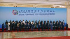président chinois, Xi Jinping, et les dirigeants africains au sommet du Forum de la coopération Chine-Afrique, à Pékin, jeudi