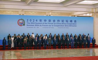 président chinois, Xi Jinping, et les dirigeants africains au sommet du Forum de la coopération Chine-Afrique, à Pékin, jeudi