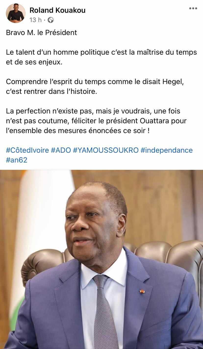 Les réactions des internautes sur le discours de ADO/Roland Kouakou