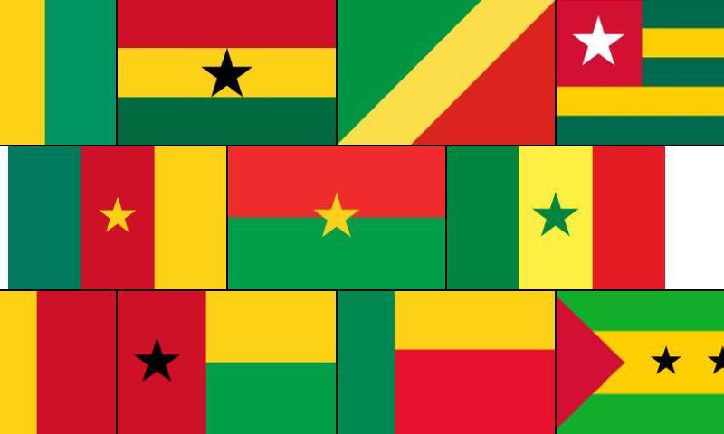 De nombreux pays d'Afrique ont des drapeaux qui intègrent le vert, le jaune et le rouge
