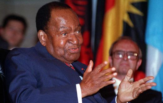 Felix Houphouët-Boigny, lors d'une cérémonie à l'Unesco en 1992, un an avant sa mort
