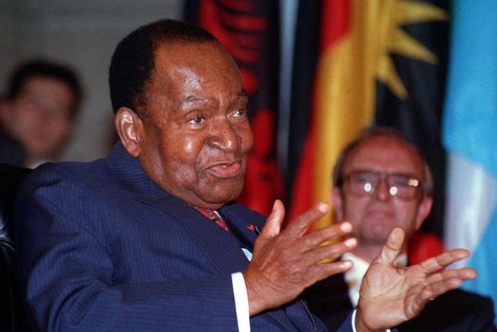 Felix Houphouët-Boigny, lors d'une cérémonie à l'Unesco en 1992, un an avant sa mort