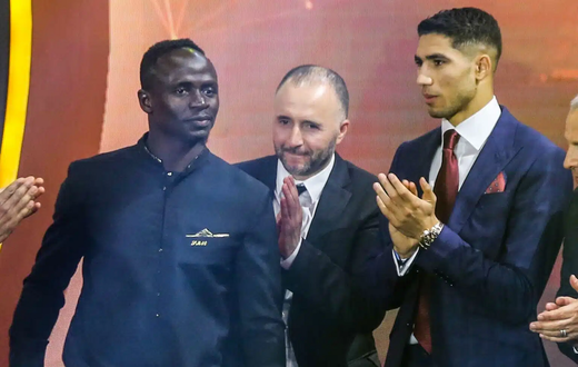 Sadio Mané et Achraf Hakimi au tirage de la CAN