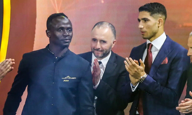 Sadio Mané et Achraf Hakimi au tirage de la CAN