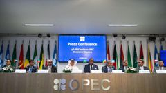Les représentants des pays membres de l'Opep+ à Vienne, le 5 octobre 2022/afp.com/VLADIMIR SIMICE