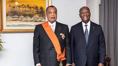 Le président ivoirien Alassane Ouattara et le président congolais Denis Sassou NGuesso