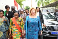 Dominique Ouattara en visite à l’Hôpital Catholique Saint Joseph Moscati de Yamoussoukro.