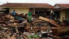 Maison détruite à cause de l'inondation à Abidjan