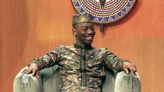 Camille Makosso dans une tenue militaire