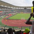 Inauguration, le 3 octobre 2020, du stade olympique d’Ebimpé, non loin d’Abidjan, construit en vue de la Coupe d’Afrique des nations de 2023, en Côte d’Ivoire