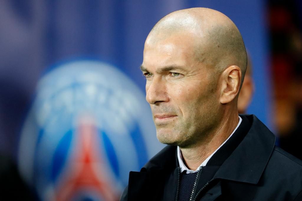 Zinedine Zidane au Parc des princes avec le Real Madrid, le 18 septembre 2019