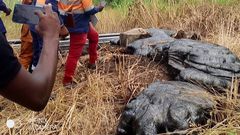 Liquide noire sortie de la terre