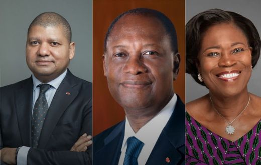 Photo de Jean Louis Billon, Alassane Ouattara, Simone Ehivet épouse Gbagbo/Tous droits Réservés