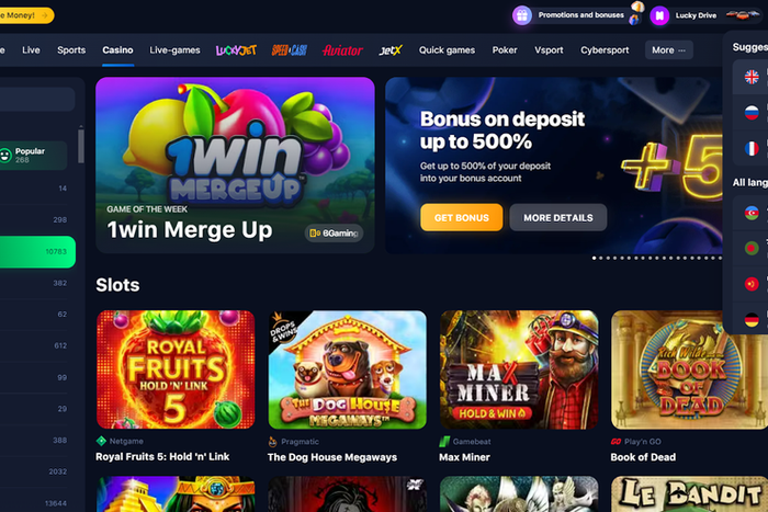 1Win: Best Book of Dead Multilanguage Casino