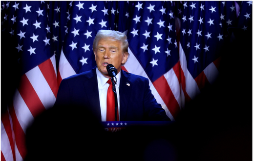 File photo: Republican presidential candidate Donald J. Trump addresses supporters at the Election Night watch party in West Palm Beach, Florida, USA, 06 November 2024. EPA/CRISTOBAL HERRERA-ULASHKEVICH