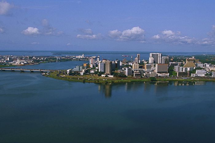 Prise de vue de haut du Plateau, Abidjan