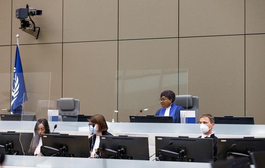 Judge Miatta Maria Samba of Trial Chamber III at the opening of the trial in the Gicheru case at the ICC in The Hague (Netherlands) on 15 February 2022 ©ICC-CPI