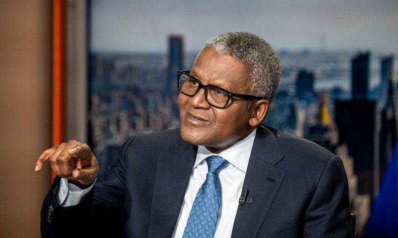 Aliko Dangote, president and chief executive officer of Dangote Group, during a Bloomberg Television interview in New York, US, on Monday, Sept. 23, 2024. [Getty Images]